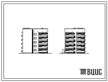 Типовой проект 67-013с/1.2 Пятиэтажная блок-секция на 15 квартир угловая (Т-образная) 2Б, 2Б,2Б (левая)