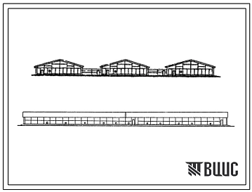 Типовой проект 805-3-64.85 Блок на 3-х птичников на 59250 голов утят с выращиванием на сетчатом полу. Стены-панели с деревянным каркасом и асбестоцементной обшивкой