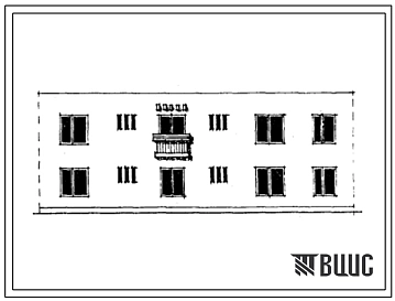 Типовой проект 101-045п/1 Двухэтажная блок-секция на 4 квартиры типа 2Б - 5А