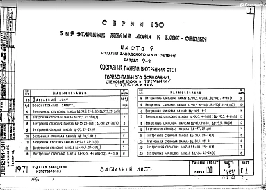 Часть 9 Раздел 9-2 Составные панели внутренних стен горизонтального формования