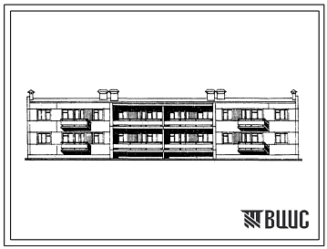 Типовой проект 111-25-16/1 Двухэтажный 12-квартирный жилой дом двухсекционный (секции 1А.2Б.3А - 1А.2Б.3А)