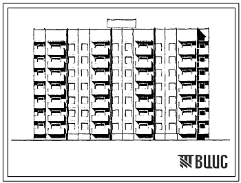 Фасады Типовой проект 90-0298.2.13.90 Блок-секция 7-этажная 56-квартирная рядовая 1-1-1-1-2-2-3-3 (для строительства в г. Омске и Омской области) Конструктивный вариант свайных фундаментов N=300 kH