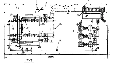 Типовой проект 905-41 Газорегуляторный пункт (ГРП) с пневматическими регуляторами для промышленных предприятий и электростанций.