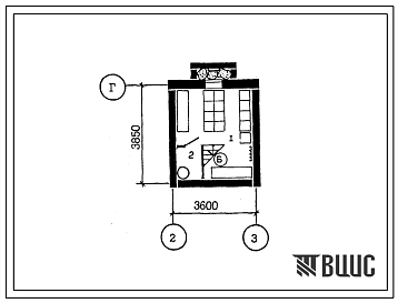 Типовой проект П-5-15(141-210-49.13.88) Хозяйственные помещения в подвале двухэтажного 1-квартирного 4-комнатного жилого дома с квартирой в двух уровнях, (убежище на 15 человек, размеры убежища 3,85м на 3,6м, режимы вентиляции 1,2).