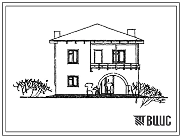 Типовой проект 143-44-42с/1 Одноквартирный двухэтажный трехкомнатный жилой дом.