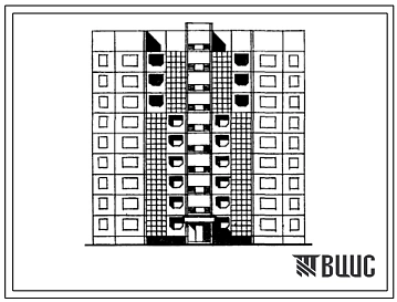 Типовой проект 143-07/1.2 Блок-секция рядовая девятиэтажная 36-квартирная 2Б-2Б-3Б-3Б.