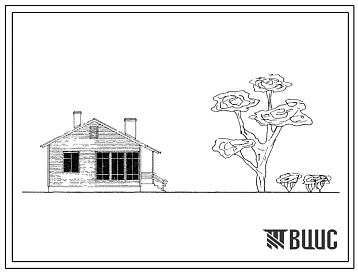 Типовой проект 186-115-42/73 Одноэтажный одноквартирный жилой дом с двухкомнатной квартирой 2Б, для строительства во 2В климатическом подрайоне