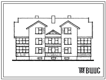 Типовой проект 144-000-773.13.88 Четырехквартирный двухэтажный мансардный жилой дом с двух, трех, четырех и пятикомнатными квартирами со стенами из кирпича. Для строительства в Литовской ССР.