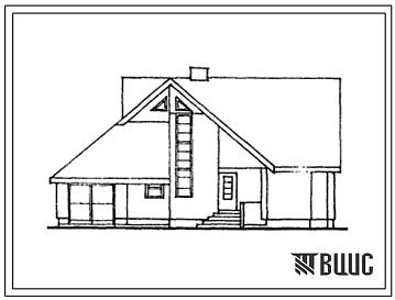Типовой проект 143-000-662.13.87 Мансардный одноквартирный 5-комнатный жилой дом с газобетонными стенами и гаражом для государственного строительства в Латвийской ССР