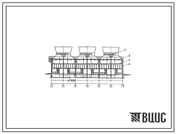 Типовой проект 901-6-95с.86 Градирня трехсекционная с вентиляторами 2ВГ70 брызгальная с секиями площадью 192 кв.м со стальным каркасом