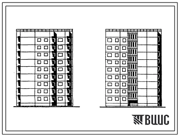 Типовой проект 93-053.13.86 Блок-секция 9-этажная 36-квартирная угловая левая 2Б-3Б-3Б-4Б (для строительства в г. Мурманске и Мурмаской области)