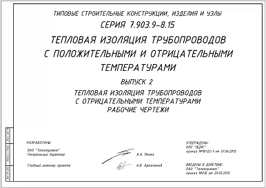 Выпуск 2 Тепловая изоляция трубопроводов с отрицательными температурами. Рабочие чертежи