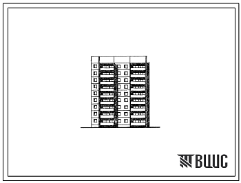 Фасады Типовой проект 75-011/1.2 Блок-секция 9-этажная 36 квартирная угловая правая 2Б-2Б-3Б-3А