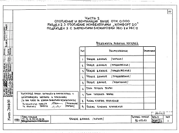 Альбом 2 Часть 1 Архитектурно-строительные чертежи выше отм.0.000. Часть 2 Отопление и вентиляция выше отм.0.000 Раздел 2-1 Отопление чугунными радиаторами М-140-АО Раздел 2-3 Отопление конвекторами Комфорт-20;. Часть 3 Водоснабжение и канализация