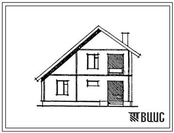 Типовой проект 141-129-27с.13.86 2-этажный одноквартирный 5-комнатный жилой дом усадебного типа для государственного и индивидуального строительства с вариантом блокировки справа (для Армянской ССР)