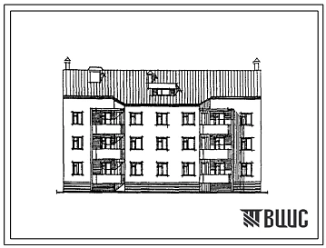 Типовой проект 192-047.90 Блок-секция 3-этажная 12-квартирная рядовая 1Б-2Б-3Б-3Б из монолитного железобетона