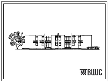 Типовой проект 134-42-90с 2 этажный 8 квартирный жилой дом галерейного типа для малосемейных с однокомнатными квартирами 1А и двухкомнатными квартирами 2Б