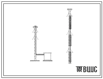 Типовой проект 604-15 Установка телевизионных и УКВ ЧМ антенн и фидеров на унифицированных мачтах Н=250 м