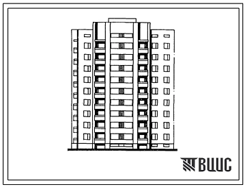 Типовой проект 156-05 Блок-секция угловая девятиэтажная 36-квартирная (зеркальное решение) 4А-3Б-1Б-4Б.