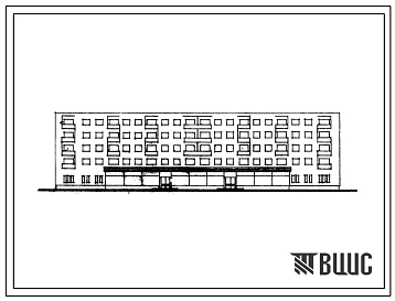 Типовой проект 1К-308В-6/68 Пятиэтажный четырехсекционный жилой дом на 56 квартир с продовольственным магазином в первом этаже (однокомнатных-8, двухкомнатных-48).