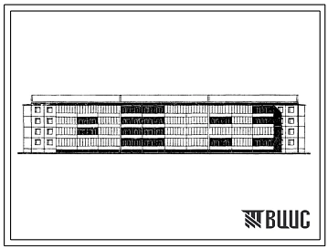 Типовой проект IVз-500ТСП-2/1.2 Дом четырехэтажный шестисекционный 56-квартирный 1Б.2Б.3Б.