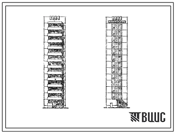 Типовой проект 134-042в.13.86 12-этажный лестнично-лифтовый блок ЛЛБ-12 (в г.г. Ворошиловграде и Донецке)