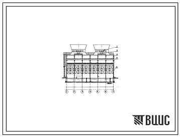 Типовой проект 901-6-61 Градирня с вентиляторами 2ВГ70 капельная с секциями площадью 192 кв.м с каркасом из железобетонных элементов