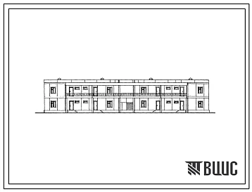 Типовой проект 131-55-16с Двухэтажный жилой дом галерейного типа на 8 квартир (двухкомнатных 2А-8). Для строительства в 4А климатическом подрайоне сейсмичностью 7, 8 и 9 баллов