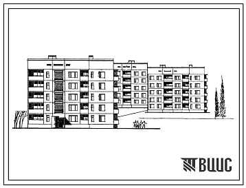 Типовой проект 135-055с Пятиэтажная блок-секция торцевая левая на 15 квартир (двухкомнатных 2Б-10, трехкомнатных 3А-5) с шагом поперечных стен 3,0 и 6,3 м. Для строительства в 4 климатическом районе сейсмичностью 7 и 8 баллов