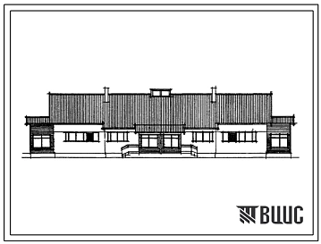 Типовой проект 144-12-135.2 Мансардный четырехквартирный блокированный жилой дом с квартирами в двух уровнях типа 3Б.