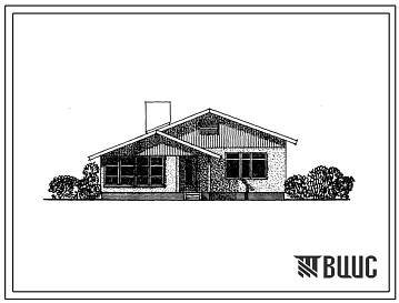 Типовой проект 182-14-16 Одноэтажный одноквартирный 3-комнатный дом каркасно-фибролитовой конструкции