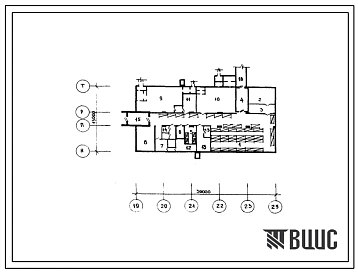 Типовой проект А-3-81(252-3-32) Помещения вспомогательного назначения в подвале главного корпуса кардиологического диспансера на 120 коек, (убежище на 81 человек, размеры убежища 30м на 15м, режимы вентиляции 1,2).