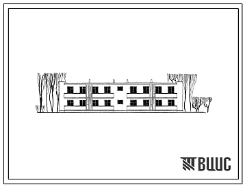 Типовой проект 135-42-62с 2-этажный дом галерейного типа на 8 однокомнатных квартир.
