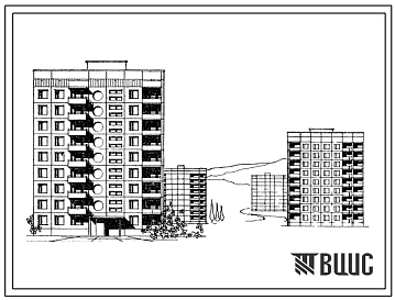 Типовой проект 135-036с 9-этажная 27-квартирная торцевая блок-секция 2Б.3А.4Б (правая)