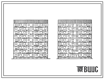 Типовой проект 179-02в.85 Блок-секция рядовая (торцевая) 9-этажная 36-квартирная для Пантелеймоновского ЖБИ /ЭКП-2/