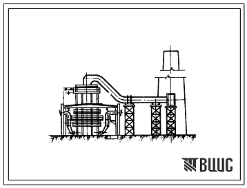 Типовой проект 407-1-41 Пиковая водогрейная котельная с 3-мя котлами ПТВМ-100 для промышленно-отопительных ТЭЦ. Полуоткрытый вариант