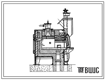 Типовой проект 406-9-90 Печь нагревательная камерная размерами пода 0,9х0,7 м на газе низкого давления с отводом дыма в боров.