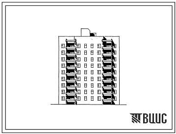 Типовой проект 177-07пв.87 9-этажная блок-секция рядовая 2, 2, 3, 3, 36-квартирная