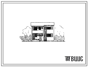 Типовой проект 101-025 Двухэтажный блок из двух трехкомнатных квартир.