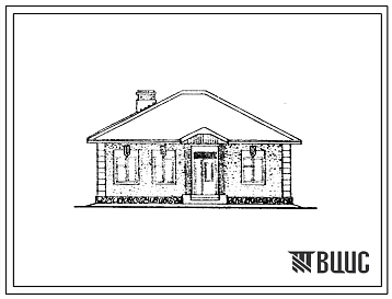 Типовой проект 185-000-348с.85 Одноэтажный дом с четырехкомнатной квартирой типа 4Б с сокращенным составом подсобных помещений для индивидуальных застройщиков