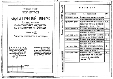 Альбом 9 Ведомости потребности в материалах     