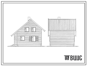 Типовой проект 184-000-199 Мансардный четырехкомнатный садовый летний домик (разработан вариант каркасно-деревянной конструкции с наружной облицовкой кирпичом). Площадь, м2: общая 49,9, веранды 9,1 (СТЕНЫ ДЕРЕВЯННЫЕ, БРУСЧАТЫЕ, БРЕВЕНЧАТЫЕ, ДЕРЕВЯННЫЕ КАР