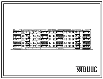 Типовой проект 111-25-20/1 Пятиэтажный четырехсекционный дом на 59 квартир (однокомнатных 1А-9; двухкомнатных 2А-10, 2Б-30; трехкомнатных 3А-10). Для строительства в IВ климатическом подрайоне, II и III климатических районах.