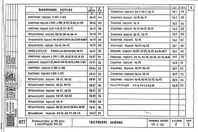 Альбом 5 Задание заводу изготовителю. Строительные изделия. Конструкции железобетонные. Конструкции металлические.