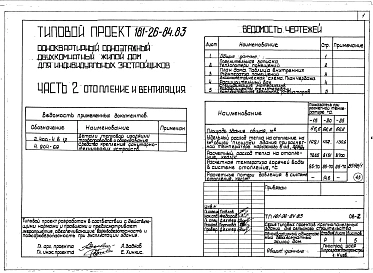 Альбом 1 Части 0, 1, 2, 3, 5, 6 Общая часть. Архитектурно-строительные чертежи. Отопление и вентиляция. Водопровод и канализация. Электрооборудование. Устройство связи