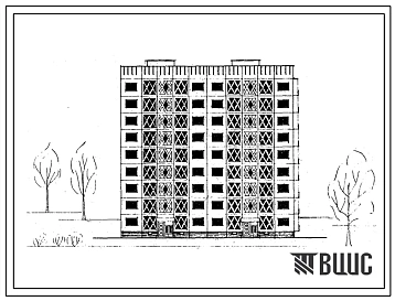 Типовой проект 69-023с Девятиэтажная блок-секция торцевая левая на 53 квартиры (однокомнатных 1Б-9; двухкомнатных 2А-8, 2Б-25; трехкомнатных 3Б-11). Для строительства в районах сейсмичностью 9 баллов