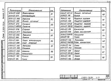 Выпуск 1-11 Оросительная секция для приточной камеры 2ПК40. Рабочие чертежи