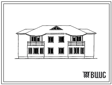 Типовой проект 148-000-862с.13.91 Двухэтажный двухквартирный жилой дом с трехкомнатными квартирами со стенами из монолитного керамзитобетона для строительства в республике Казахстан