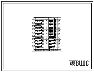 Типовой проект 97-0222.86 Девятиэтажная блок-секция угловая левая на 36 квартир