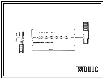 Типовой проект Ау-II,III,IV-100-50.84 Быстровозводимые убежища на 100 чел. Стены из железобетонных панелей индивидуального изготовления (убежище на 100 человек, размеры убежища 18м на 4,2м, режимы вентиляции 1,2)